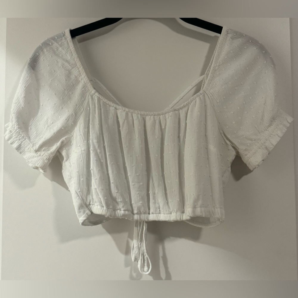 White Tie Back Crop Top